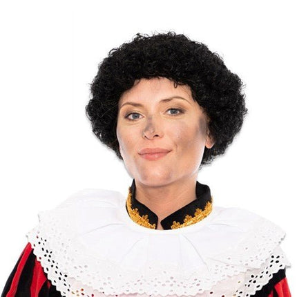 Pietenpruik Luxe Zwart van Haza Witbaard koop je bij Partywinkel