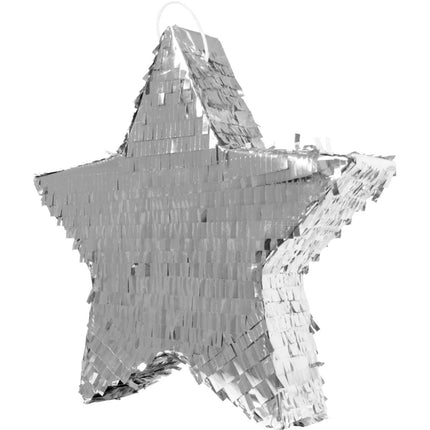 Pinata Zilverkleurige Ster - 45cm van Folat koop je bij Partywinkel