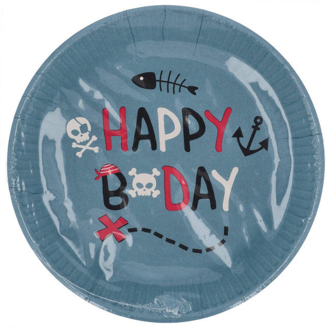 Piraat Borden 23cm 8st van Folat koop je bij Partywinkel