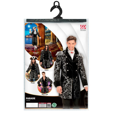 Piraat Jas Zwart Zilver Heren van Widmann koop je bij Partywinkel