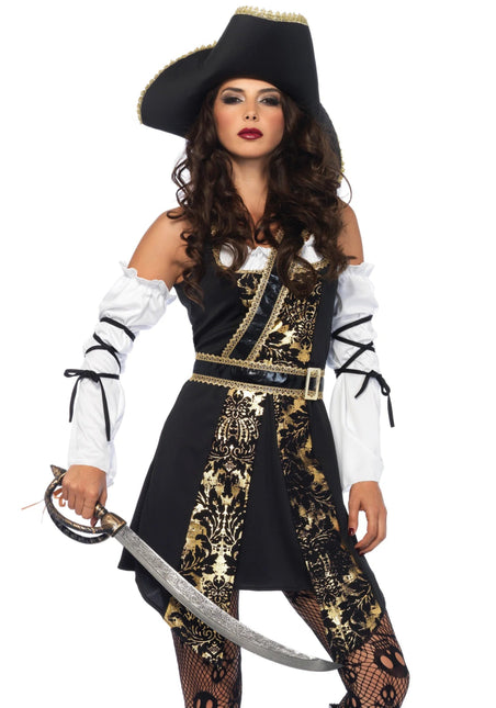 Piraat Jurk Zwart Wit Dames Leg Avenue van Leg Avenue koop je bij Partywinkel