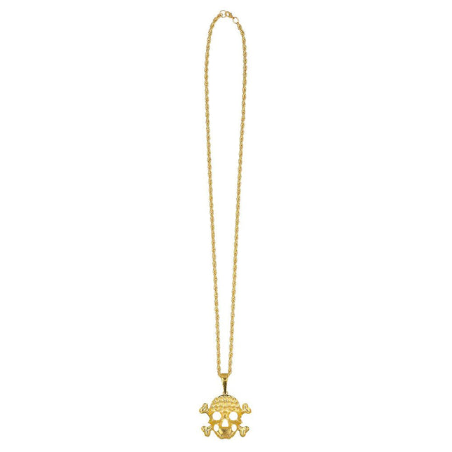 Piraat Ketting Goud Skelet van Boland koop je bij Partywinkel