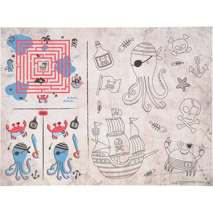 Piraat Placemats Met Activiteiten 40cm 6st van Folat koop je bij Partywinkel