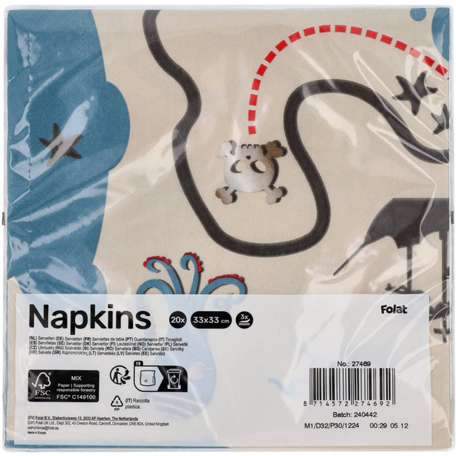 Piraat Servetten 33cm 20st van Folat koop je bij Partywinkel