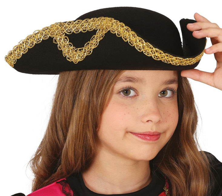 Piraathoed Zwart Goud Kind van Fiestas Guirca koop je bij Partywinkel