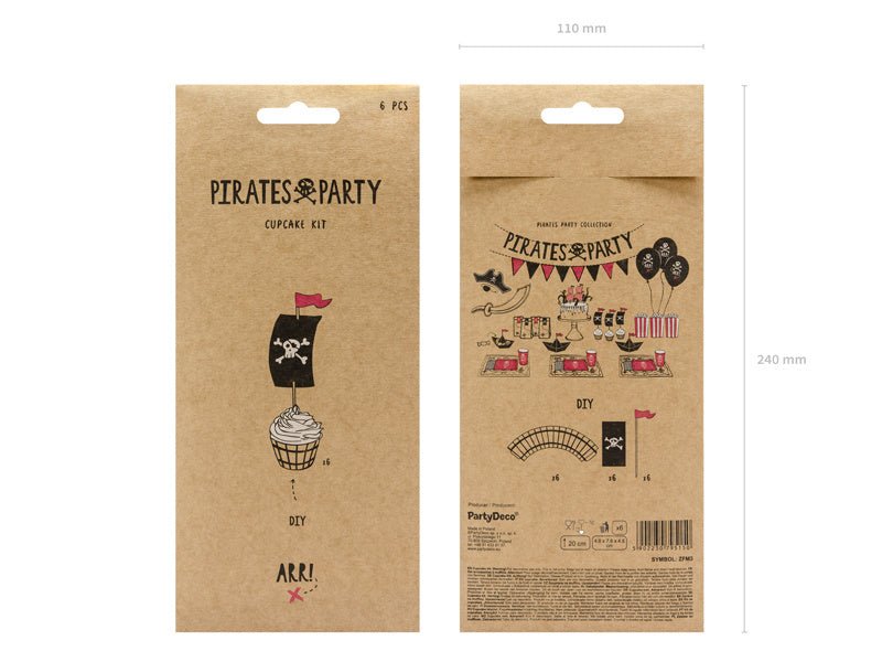 Piraten Cupcake Set 6st van Partydeco koop je bij Partywinkel