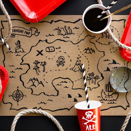Piraten Placemat Papier 40cm 30st van Partydeco koop je bij Partywinkel