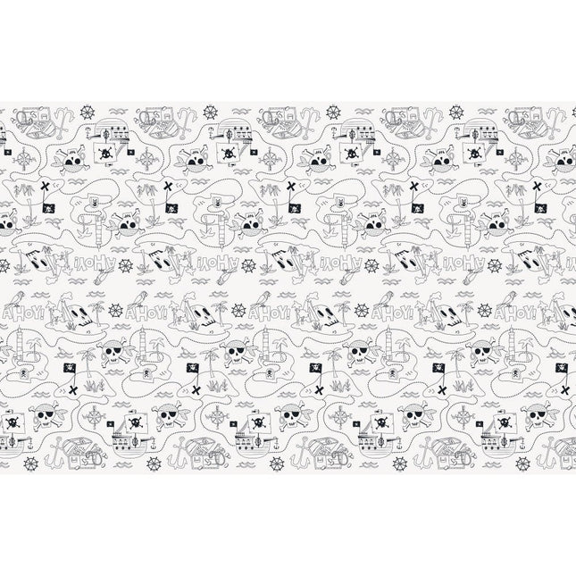 Piraten Tafelkleed Kleurplaat 2,13m van Unique koop je bij Partywinkel