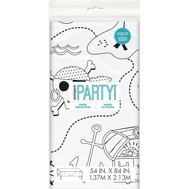 Piraten Tafelkleed Kleurplaat 2,13m van Unique koop je bij Partywinkel