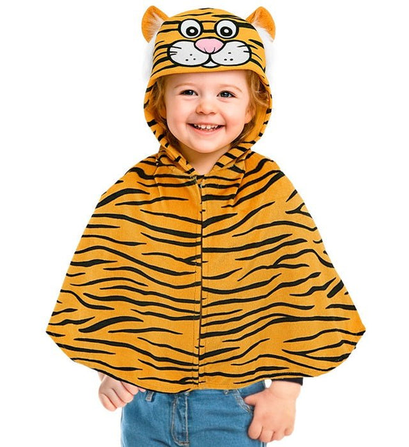 Pluche Poncho Met Muts Tijger van Widmann koop je bij Partywinkel