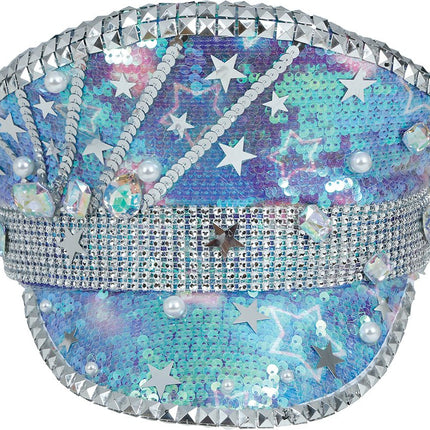 Police blue hat with pearls, adult van Fiestas Guirca koop je bij Partywinkel