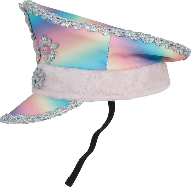 Police multicolor hat with pink ribbon, adult van Fiestas Guirca koop je bij Partywinkel