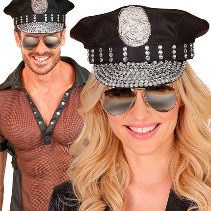 Politie Pet Zwart Stras Steentjes van Widmann koop je bij Partywinkel