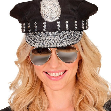 Politie Pet Zwart Stras Steentjes van Widmann koop je bij Partywinkel