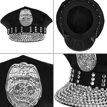 Politie Pet Zwart Stras Steentjes van Widmann koop je bij Partywinkel