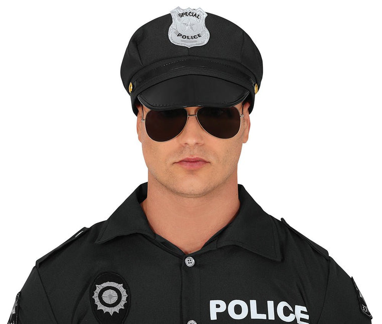 Politie Pet Zwart Zilver van Fiestas Guirca koop je bij Partywinkel