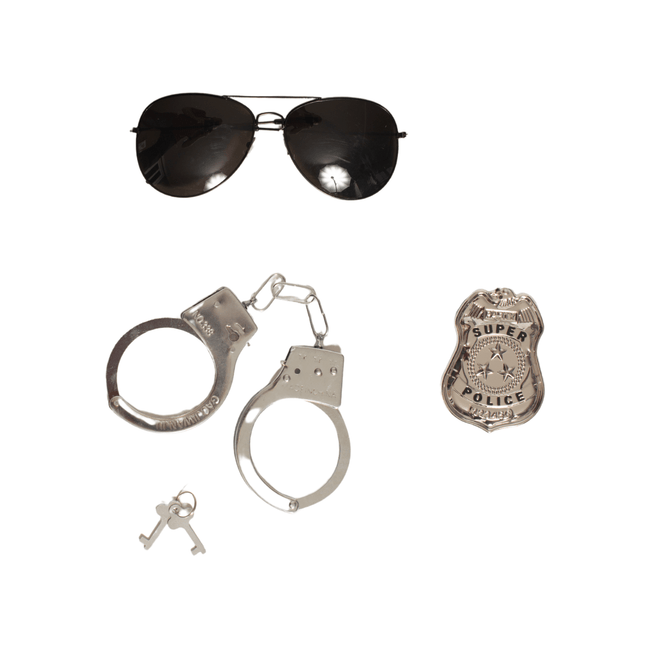 Politie Verkleedset Zilver 3 delig van Partychimp koop je bij Partywinkel