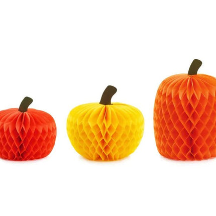 Pompoen Honeycombs Oranje 3 delig van Partydeco koop je bij Partywinkel