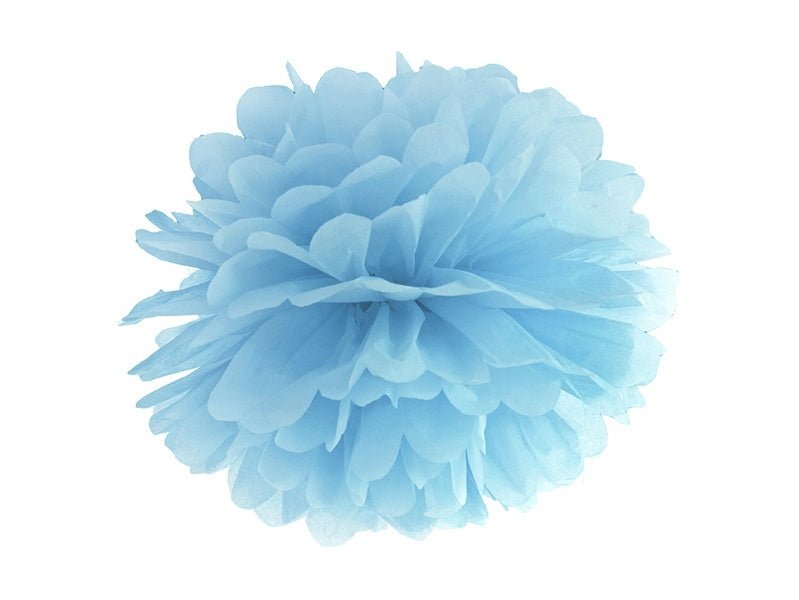 Pompon Lichtblauw 25cm van Partydeco koop je bij Partywinkel