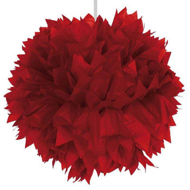 Pompon Rood 30cm van Folat koop je bij Partywinkel