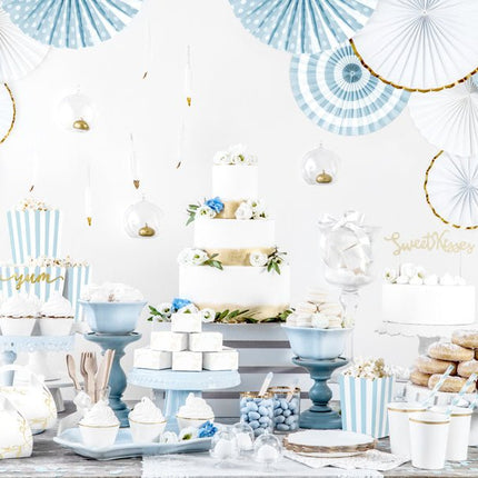 Popcorn Bakjes Blauw Mix 12,5cm 6st van Partydeco koop je bij Partywinkel