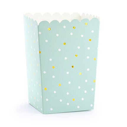 Popcorn Bakjes Mint Groen 12,5cm 6st van Partydeco koop je bij Partywinkel
