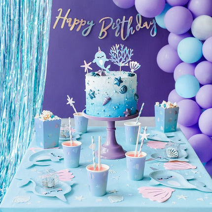 Popcorn Bakjes Zeemeermin 12,5cm 6st van Partydeco koop je bij Partywinkel