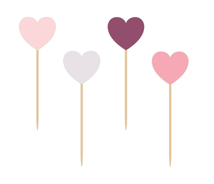 Prikkers Hartjes 4cm 8st van Haza Witbaard koop je bij Partywinkel