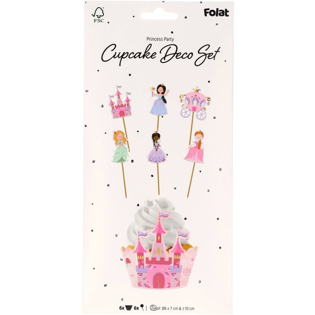 Prinsessen Cupcake Toppers 6st van Folat koop je bij Partywinkel