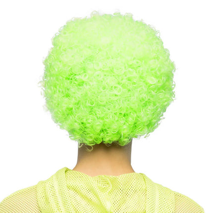 Pruik Curly neongroen UV van Boland koop je bij Partywinkel