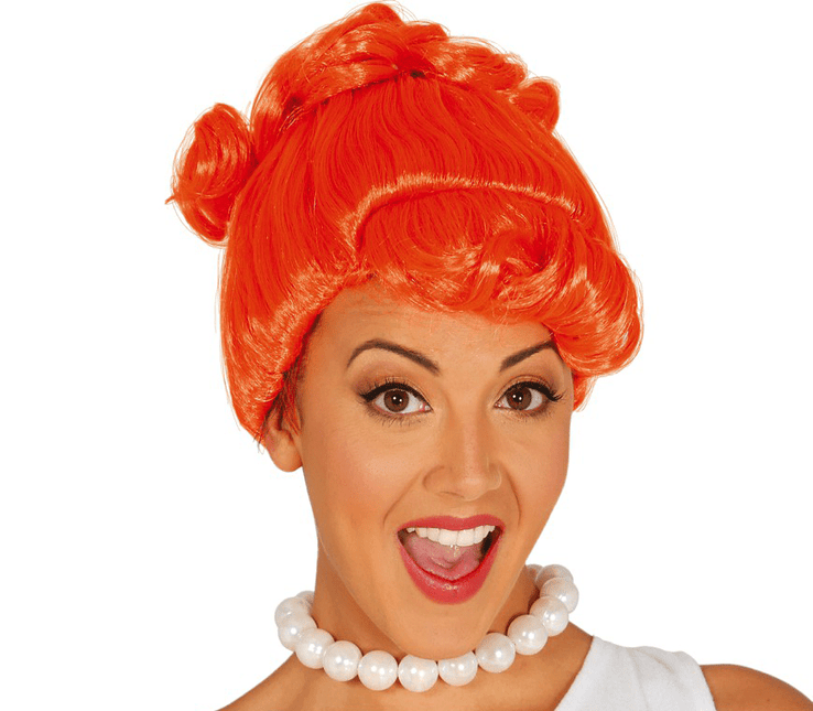 Pruik Holbewoner Oranje van Fiestas Guirca koop je bij Partywinkel