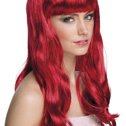 Pruik Lang Haar Robijnrood van Boland koop je bij Partywinkel