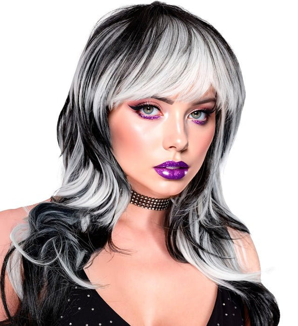 Pruik Vampier Dame Zwart/Wit van Widmann koop je bij Partywinkel