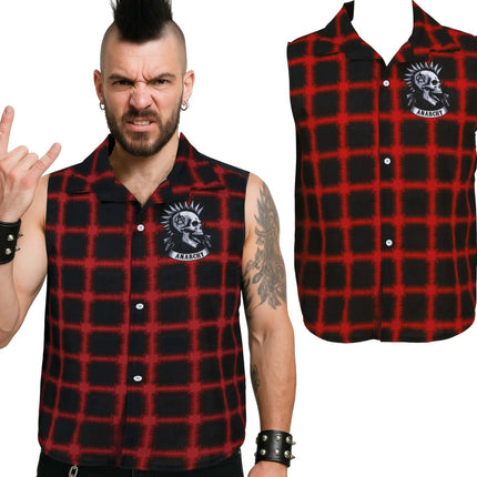 Punk Vest Rood Zwart van Fiestas Guirca koop je bij Partywinkel