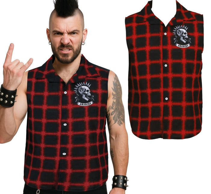 Punk Vest Rood Zwart van Fiestas Guirca koop je bij Partywinkel