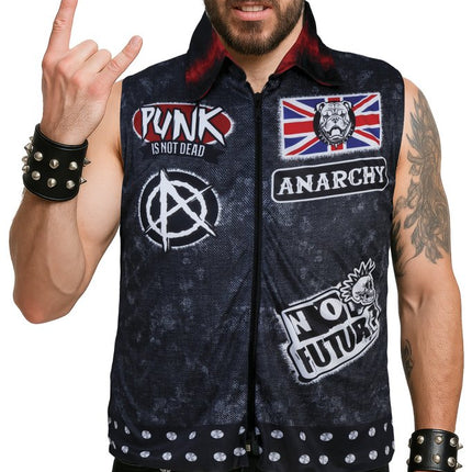 Punk Vest Zwart van Fiestas Guirca koop je bij Partywinkel