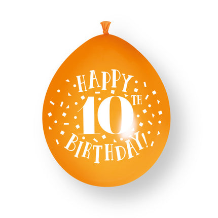 10stk Happy 10th birthday 23cm latexballoner