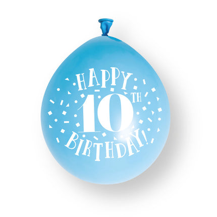 10stk Happy 10th birthday 23cm latexballoner