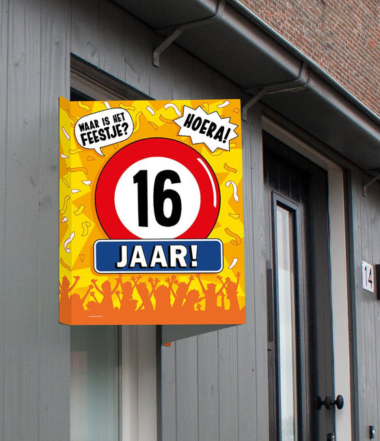 Raambord 16 jaar 60cm van Paper Dreams koop je bij Partywinkel