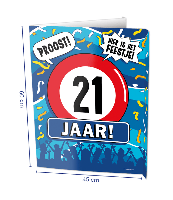 Raambord 21 jaar 60cm van Paper Dreams koop je bij Partywinkel