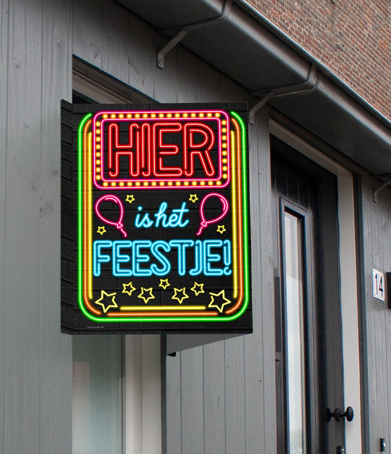 Raambord Hier is het feestje 60cm van Paper Dreams koop je bij Partywinkel