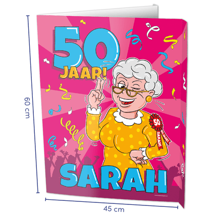 Raambord Sarah 50 jaar 60cm van Paper Dreams koop je bij Partywinkel