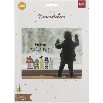 Raamstickers Welkom Sint En Piet 5st van Folat koop je bij Partywinkel