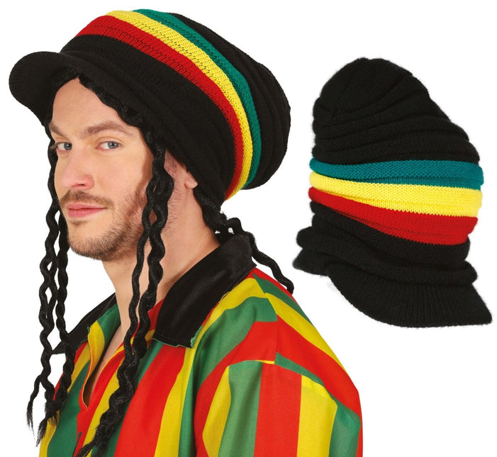 Rasta Muts Met Vizier van Fiestas Guirca koop je bij Partywinkel