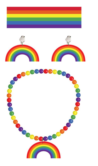 Regenboog Accessoireset 3 delig van Fiestas Guirca koop je bij Partywinkel