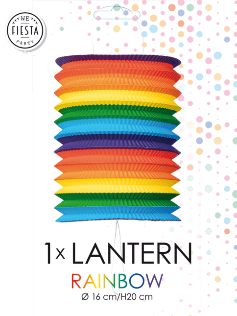 Regenboog Lampion 16cm van WeFiesta koop je bij Partywinkel