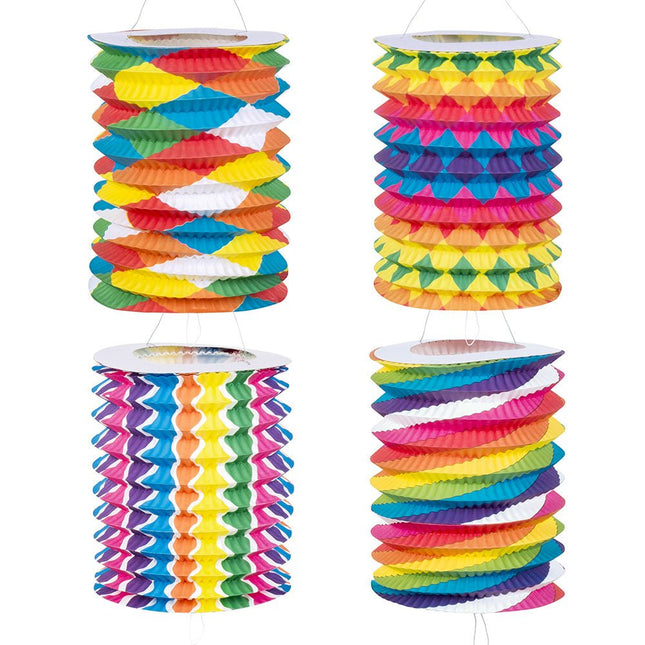 Regenboog Lampionnen 13cm 12st van Boland koop je bij Partywinkel