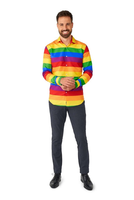 Regenboog Overhemd Heren Suitmeister van Suitmeister koop je bij Partywinkel