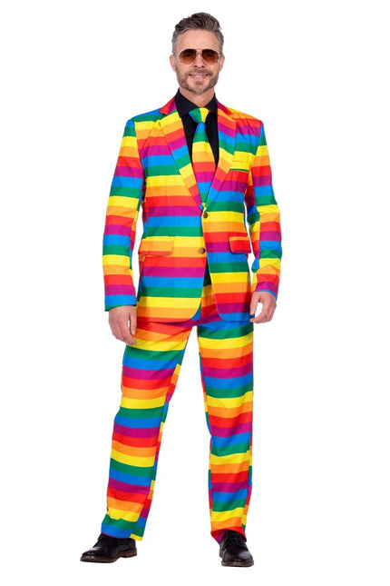 Regenboog Pak Heren 3 delig van Wilbers & Wilbers koop je bij Partywinkel