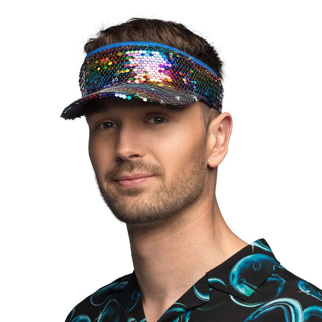 Regenboog Zonneklep Pailletten van Boland koop je bij Partywinkel